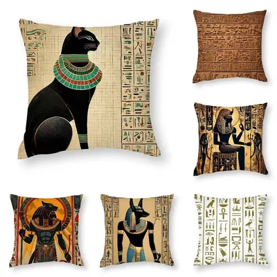 Antikes Ägypten Anubis Kissenbezug 3D-Druck Polyesterfaser 40 * 40 cm Home Sofa Überwurf Dekoration Festival Geschenk Image
