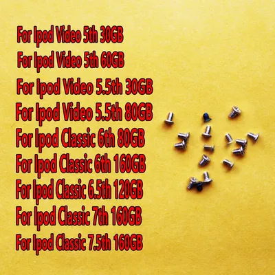 5pcs/10pcs full set kit screws repair replacement for iPod 6th 7th classic 80gb 120gb 160gb video 5th 5.5th Gen 30GB 60GB 80GB