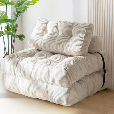 Folding Sofa Bed, Convertible Sleeper Chair with Pillow Foldable Matress, Portable Fold Out Chair Bed Comfy Floor Sofa Lounge