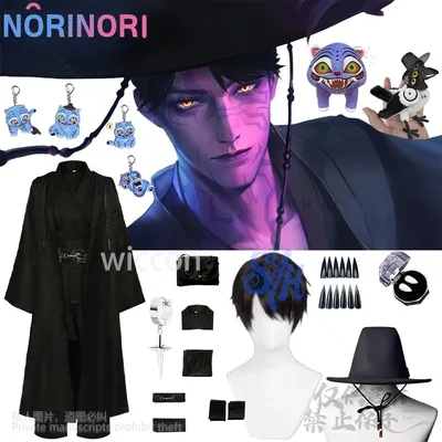 Anime-Film Kpop Demon Jinu Reserveaboy  Cosplay Handsome Idol Bühnenuniform Korea Hut Vampir Goth Ganz Schwarzer Anzug Halloween Cos Image