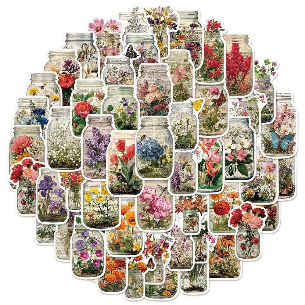 10/30/50 stücke Retro Flasche Blume Cartoon Aufkleber Graffiti Aufkleber DIY Laptop Telefon Notebook Auto Fahrrad Dekoration Aufkleber kinder Spielzeug Image