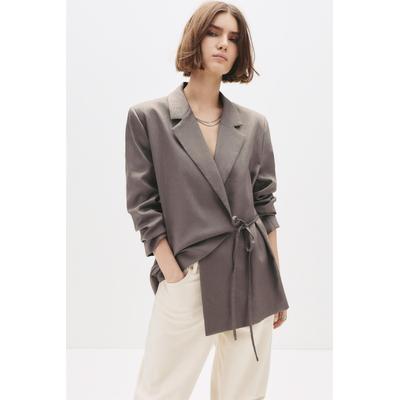 100% Linen Tie-Fastening Blazer