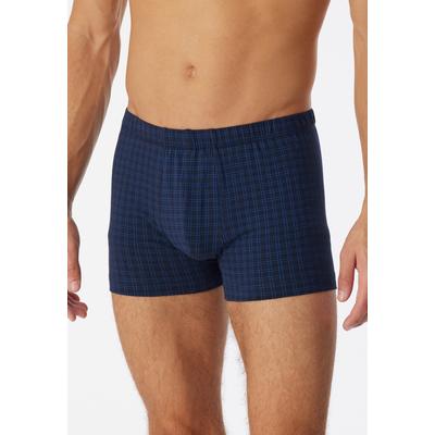 Boxershorts SCHIESSER "Cotton Casual", Herren, Gr. 8, 803, blau, Single Jersey, Obermaterial: 95% Baumwolle, 5% Elasthan, körpernah, Unterhosen, ohne Eingriff, kariert Image