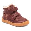 Barfußschuh BISGAARD "barefoot becky lamb", Kinder, Gr. 25, rot (bordeaux), Leder, casual, Schuhe, Winterboots mit Lammfell, Größenschablone zum Download