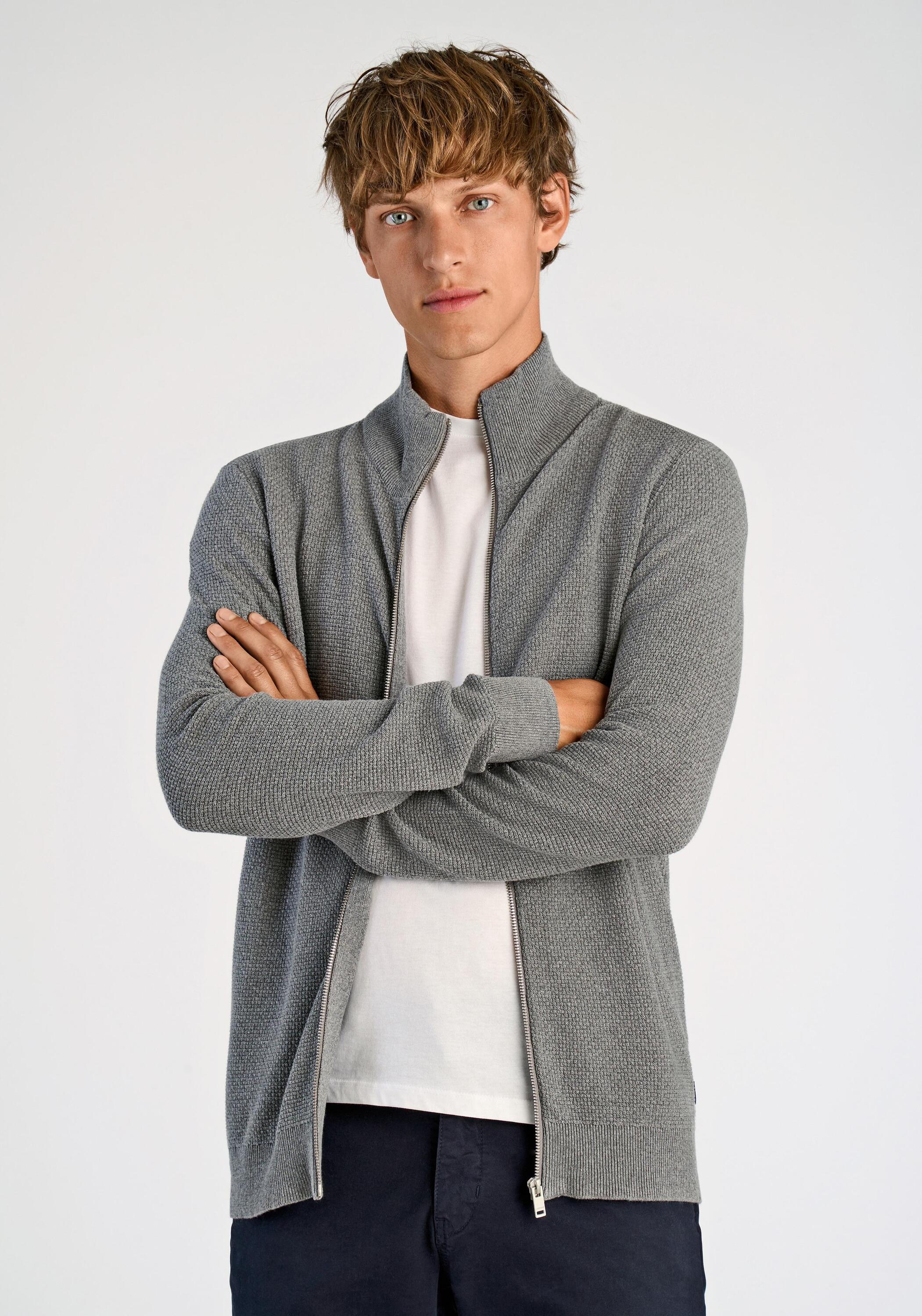 Strickpullover LINDBERGH "Strickpullover Relaxed Fit", Herren, Gr. XL, dk grau, Obermaterial: 60% Baumwolle, 40% Polyester, unifarben, Pullover Strickpullover