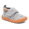Barfußschuh BISGAARD "barefoot basic", Kinder, Gr. 32, grau, Veloursleder, Textil, Filz, Basic, Schuhe, Hausschuh mit Klettverschluss, Größenschablone zum Download