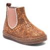 Chelseaboots BISGAARD "siggi lamb", Kinder, Gr. 23, braun (braun flower), Leder, metallisierte Fasern, elegant, Schuhe, Babyschuh mit Lammfell, Größenschablone zum Download