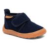 Barfußschuh BISGAARD "barefoot basic", Kinder, Gr. 31, blau (navy), Veloursleder, Textil, Filz, Basic, Schuhe, Hausschuh mit Klettverschluss, Größenschablone zum Download
