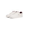 Plateausneaker TOMMY HILFIGER "ESSENTIAL ELEVATED COURT SNEAKER", Damen, Gr. 37, weiß, Leder, sportlich, Schuhe, Freizeitschuh, Halbschuh, Schnürer mit Ziernähten und Kontrastbesatz