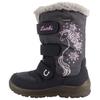Winterstiefel LURCHI "Kiomi SYMPATEX", Kinder, Gr. 30, grau (dunkelblau, grau), Lederimitat, Textil, Glitzer, modisch, Schuhe, Klettboots mit Glitzer, Größenschablone zum Download