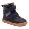 Barfußschuh BISGAARD "thorsten tex", Kinder, Gr. 26, blau (dunkelblau), Leder, casual, Schuhe, Winterboots mit Lammwolle, Größenschablone zum Download