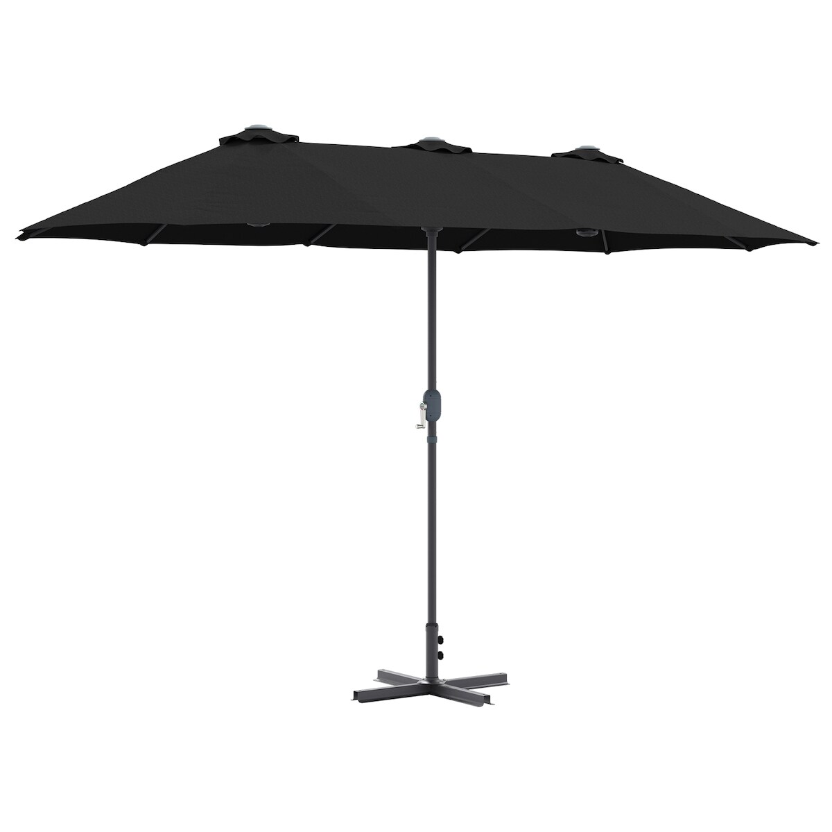 vidaXL Gartenparasol Schwarz 380 x 196 x 235 cm Image