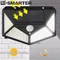 100 LED lampe murale solaire corps humain capteur de mouvement lumière étanche solaire alimenté lumière du soleil rue décor lampes contrôlées par la lumière