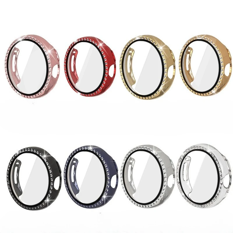 Diamantbesetztes integriertes Uhrengehäuse und Film für Google Pixel Watch3 41 mm/45 mm einreihiges Diamant-PC-Gehäuse mit Schutzfolie Image