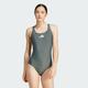 adidas Performance Womens 3 Bar Logo Swimsuit - Grey Recycled_material - Size Medium/large | adidas Performance Sale | Discount Designer Brands