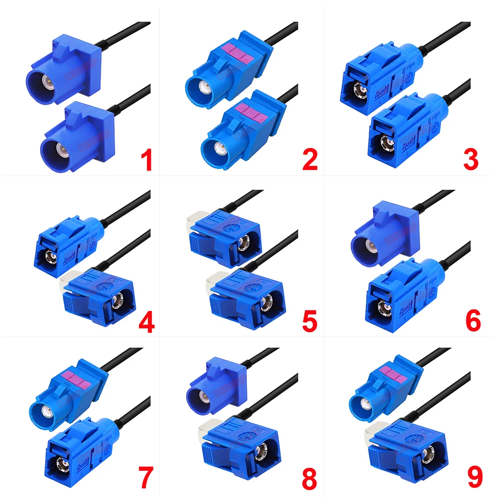 1PCS RAL 5005 Blue Fakra C Male Female RG174 Cable GPS Antenna Extension Jumper Cord RF Coaxial Pigtail for Car GPS Navigation