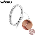 WOSTU Anello in argento sterling 925 Ti amo con codice Morse per le donne, anelli di promessa con zirconi AAA lucidi, regalo di gioielli per anniversario