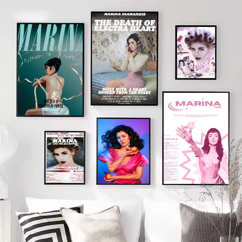 Marina and the Diamonds Musikalbum-Poster, HD-Kunst, klebrige Wand, wasserdicht, für Zuhause, Wohnzimmer, Schlafzimmer, Bar, ästhetische Dekoration