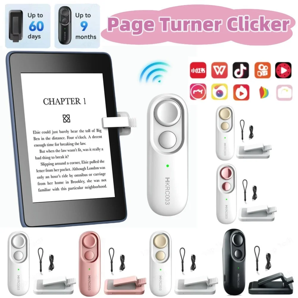 Clicker Page Turner Fernbedienung Page Turner Kamera Video löst für Kindle Paperwhite Oasis Kobo EReaders für Tiktok Image