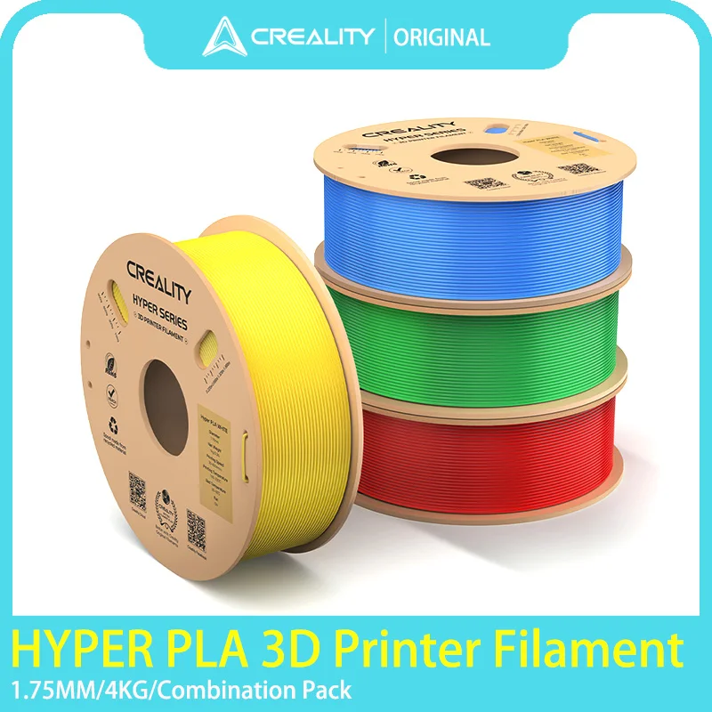 4 Rollen CREALITY Original Hyper PLA-Filament 1,75 mm 4 kg Hyper Series PLA 3D-Filamente Mehrfarbig für Creality Hi/K1 Max/Ender-5 Image