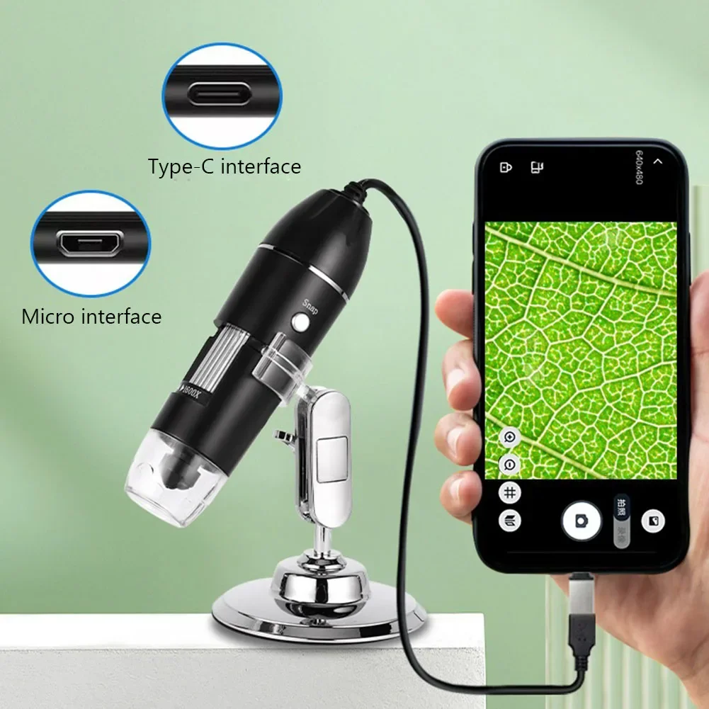 Elektronisches USB-Mikroskop mit Ständer, Lötlupe, endoskopisch, 500 x 1000 x 1600 x für Mobiltelefon-PC Image