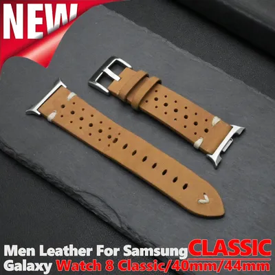 Männer Leder Armband Für Samsung Galaxy Uhr 8 Klassische 46mm/40mm/44mm Luxus strap Für Galaxy Ultra 47mm Correa Armband Band Image