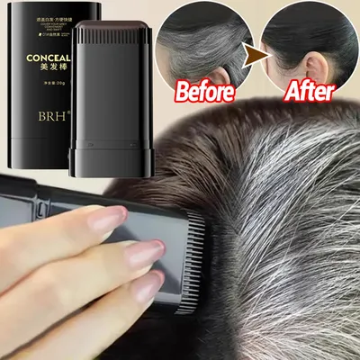 Temporary Hair Dye Stick Comb Black Brown Root Concealer Fast Instant White Hair Cover Up Pen Portable Hair Color Touch Up Stick