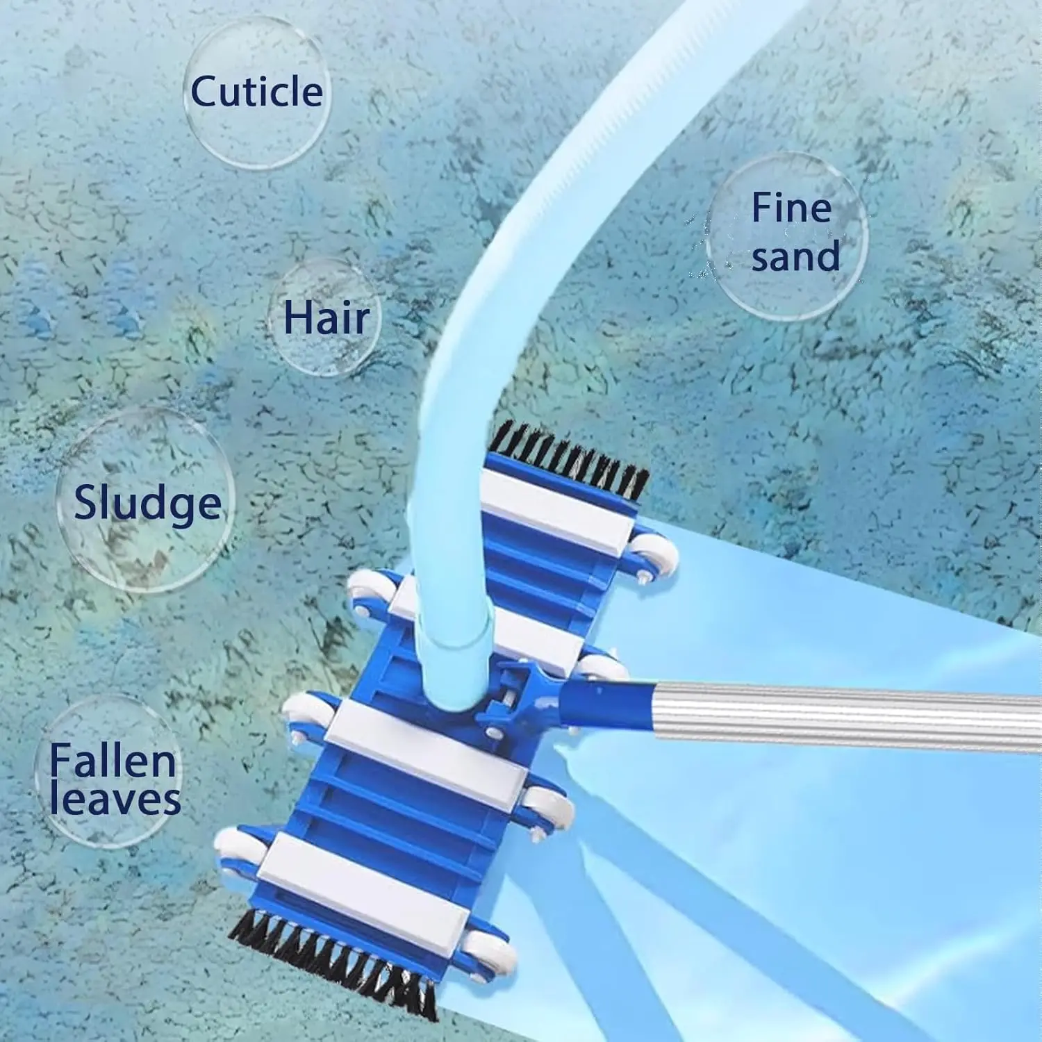 Brosse d'aspirateur de piscine, tête d'aspirateur de piscine robuste adaptée à l'entretien quotidien dans différents Types de piscine