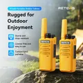 Retevis RT668 Walkie Talkie 2 pezzi portatile PMR446 FRS Durevole Walkie Talkie Radio ricaricabile VOX a lungo raggio per escursioni in campeggio