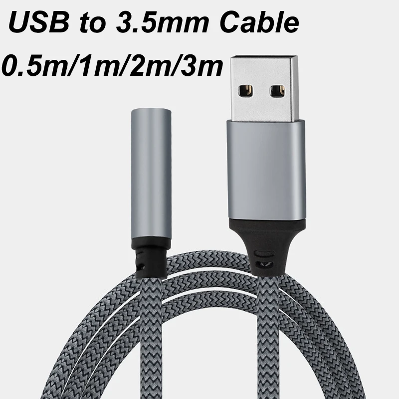 0.5m/1m/2m/3m USB A Maschio a 3.5mm Femmina Adattatore Jack Audio TRRS Jack Adattatore Per Altoparlante Auricolare Scheda Audio Stereo Esterna 24bit 9