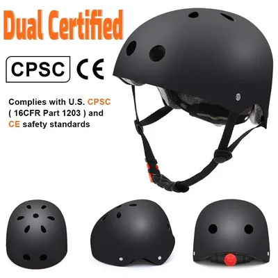 1PCS RGGMQQ Bike Skateboard Helmet,Adjustable and Multi-SportS for Skate Scooter Roller, 3 Sizes for Adult Youth Kids Toddler
