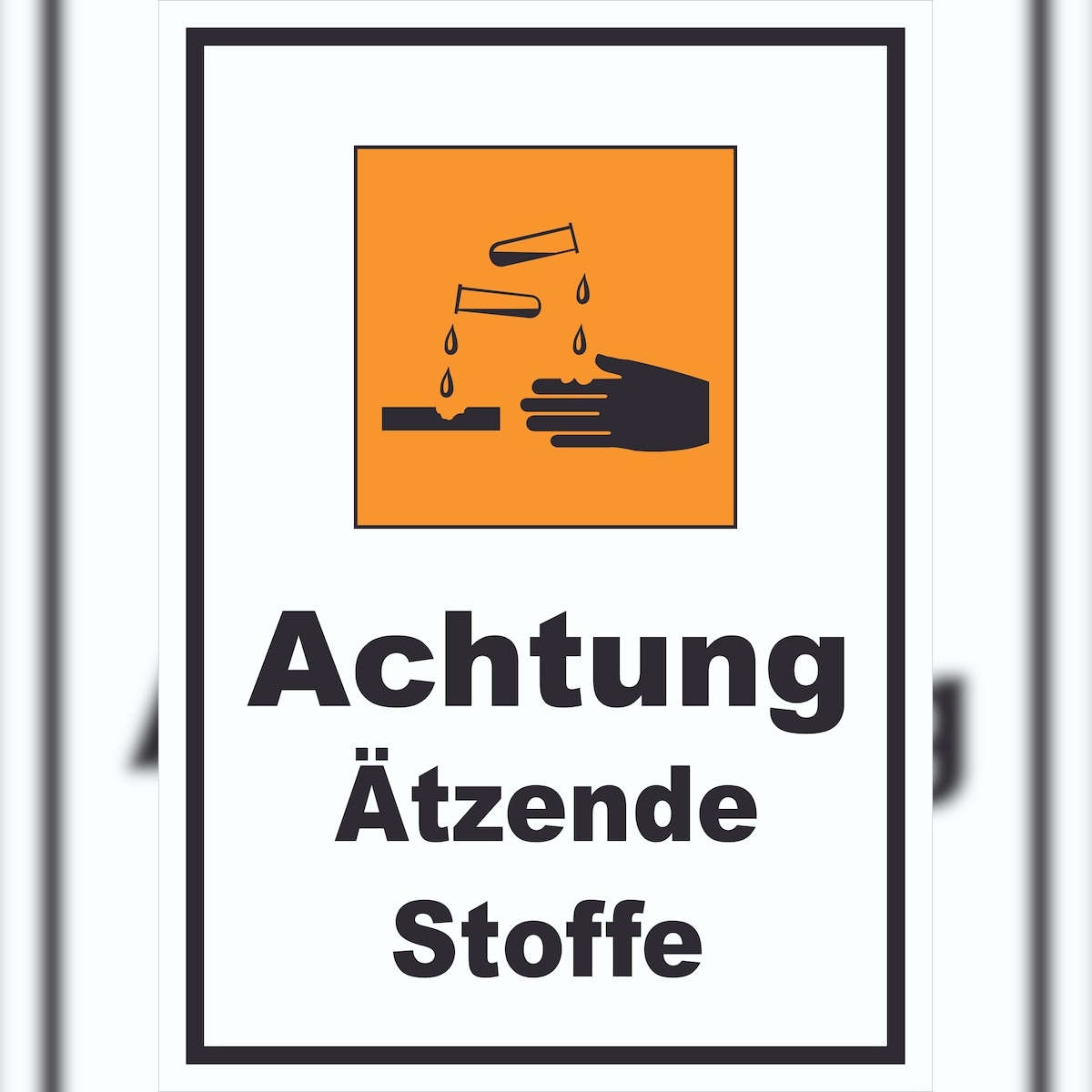 HB-Druck Schild Gefahrensymbol ätzend hochkant A0 (841x1189mm) Image