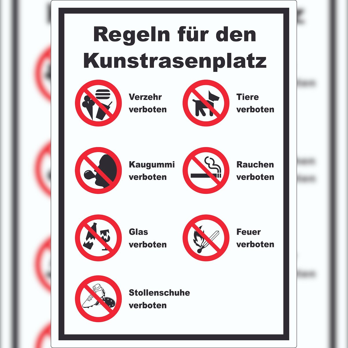 HB-Druck Aufkleber Regeln Kunstrasenplatz A8 (52x74mm) Image