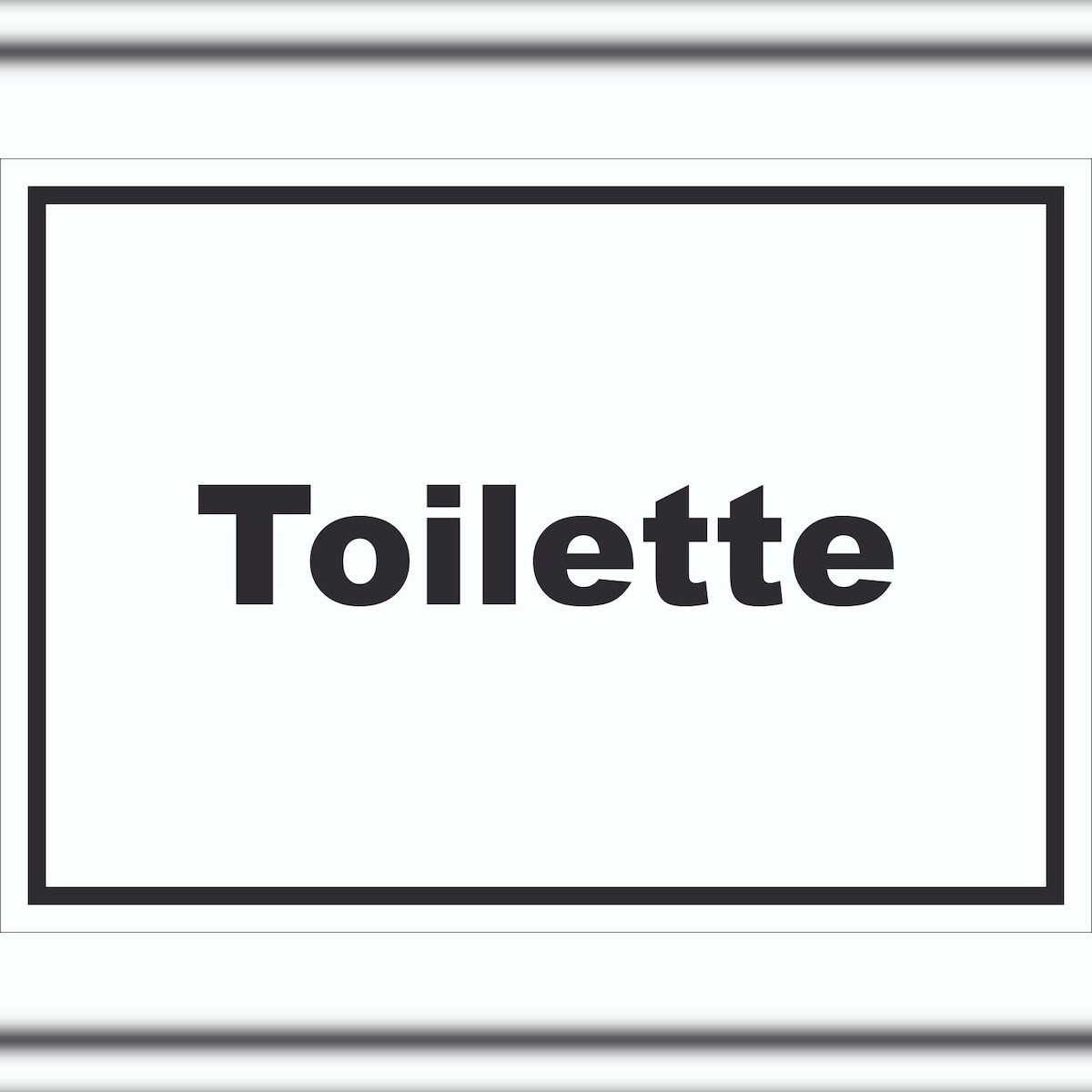 HB-Druck Toilette Schild mit Text Klo WC waagerecht A1 Rückseite selbstklebend Image