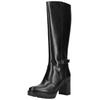 High-Heel-Stiefel NERO GIARDINI "Nero Giardini Stiefel Leder", Damen, Gr. 39, schwarz, Leder, casual, Schuhe