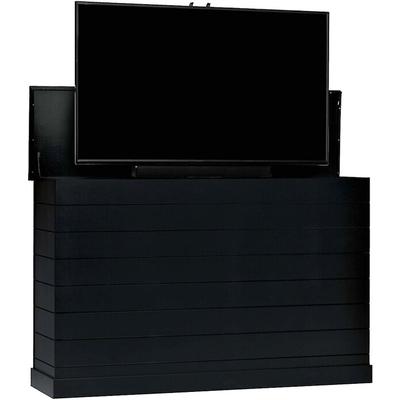 TV Lift Cabinet Outdoor Small Shiplap TV Lift Cabinet in Black