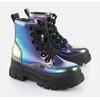 Schnürboots BUFFALO "ASPHA LACE UP HI", Damen, Gr. 36, bunt (multicolor), Lederimitat, modisch, Schuhe, Schnürboots, Freizeitschuh, Plateauboots mit modischem Farbverlauf