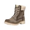 Schnürstiefelette TOM TAILOR "Tom Tailor Stiefelette Lederimitat/Textil", Damen, Gr. 41, grau (taupe), Lederimitat, Textil, casual, Schuhe