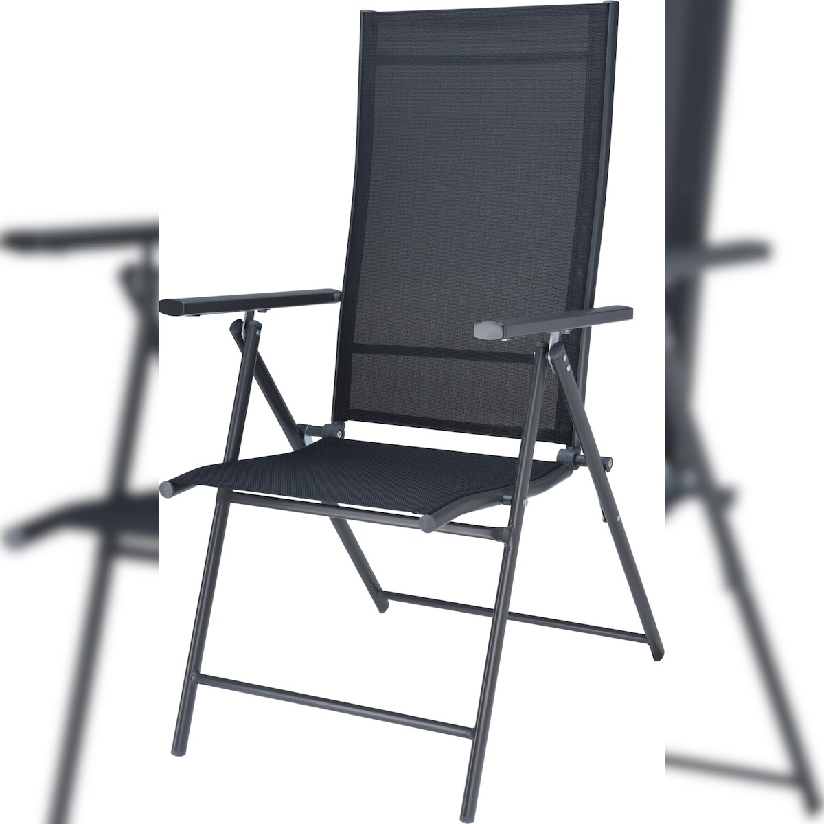 PROGARDEN Gartenstuhl Klappstuhl Balkonstuhl Hochlehner 106x67x57cm Verstellbar Anthrazit Image