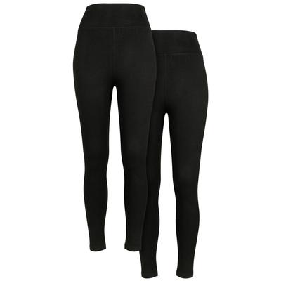 Leggings URBAN CLASSICS "Urban Classics Damen Ladies High Waist Jersey Leggings 2-Pack", Damen, Gr. 3XL, US-Größen, schwarz (schwarz, schwarz), 95% Baumwolle, 5% Elasthan, unifarben, skinny fit, Hosen
