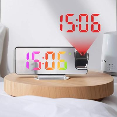 Projection Alarm Clocks with Big Numbers Temperature Display, Dimmable, 12/24H for Deep Sleepers, 7.5 x 2.8 x 1 inch