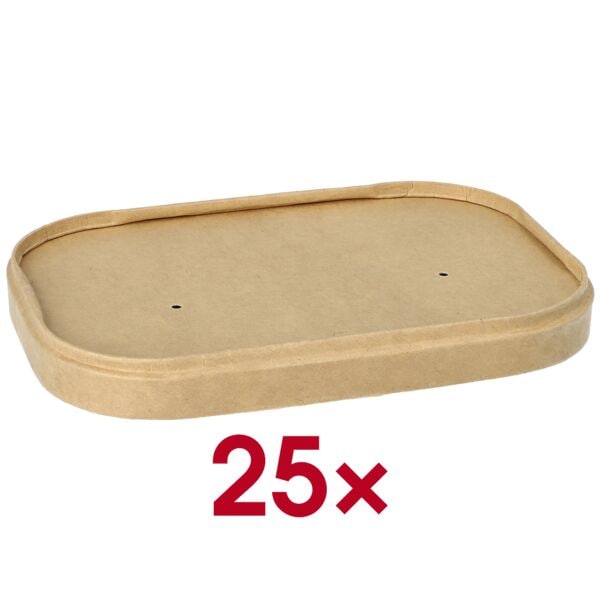 Papstar 25 Deckel für Einweg-Verpackungsbecher pure braun, 17.3x2x12.3 cm Image