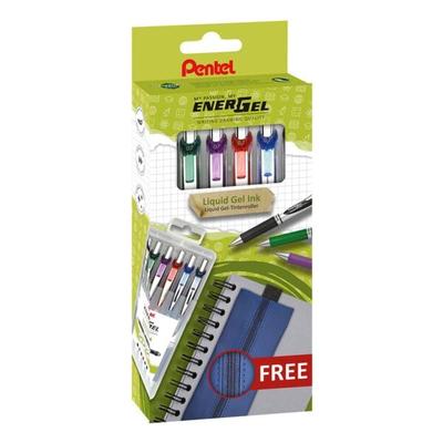Pentel 7-tlg. Aktions-Set Gel-Tintenroller »EnerGel BL 77« mit gratis Federmäppchen Image