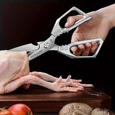 Stainless Steel Kitchen Scissors – Heavy Duty Poultry Shears for Chicken Bones, Meat, and Garden Trimming, Multipurpose Industrial Shears for Home, Restaurant, Butcher Use