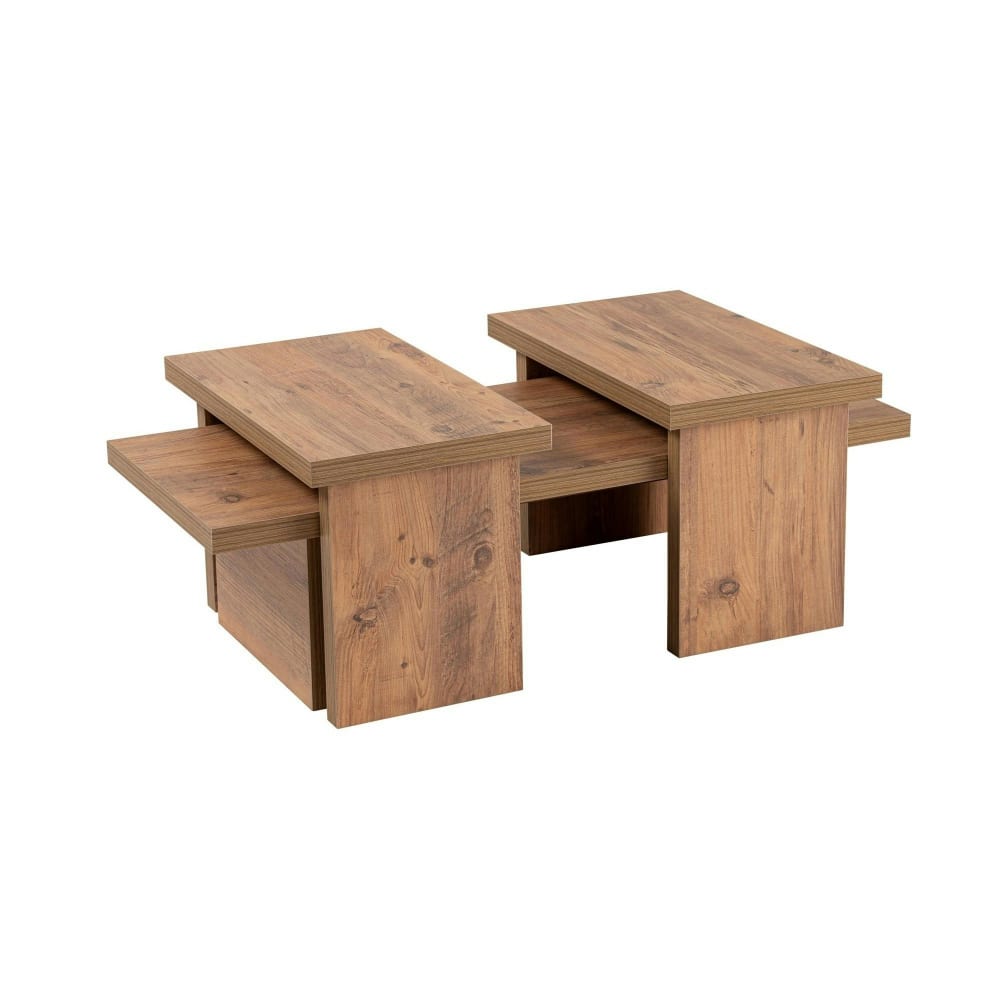 Table basse gigogne décor bois (3 pièces)
