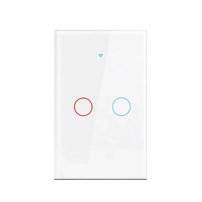 Tuya WiFi Smart Home Switch, Gang Glass Touch Panel, Voice & App Control, Works With Alexa & Google Home white Two