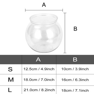 Plastic Fish Bowl: L, M, S Sizes Desktop Aquarium Tanks For Betta And Mini Fish M