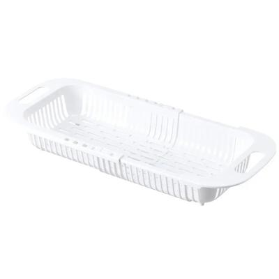 Premium Retractable Kitchen Sink Drain Basket Flexible, Durable Storage Rack white