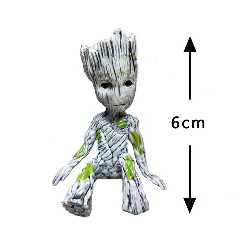 Disney Marvel Avengers Groot Mini Figure Pen Holder & Flower Pot Action Figure Sitting Groot, Ideal Christmas Kids Gif 8