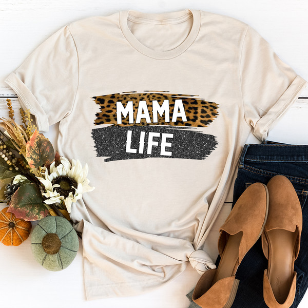 Mama Life Tee Heather Dust S